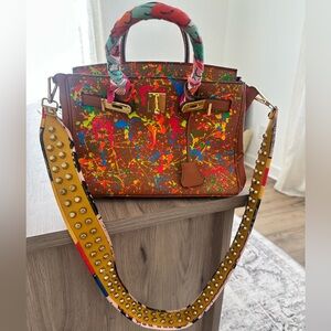 Anca Barbu custom hand painted leather bag